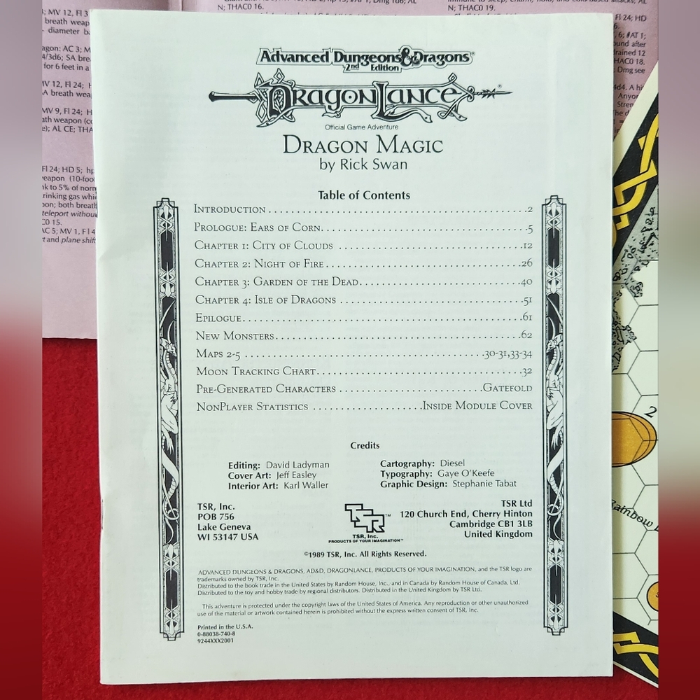 Dragonlance Advanced Dungeons & Dragons Module Adventure Set 1989 - Picture 11 of 14